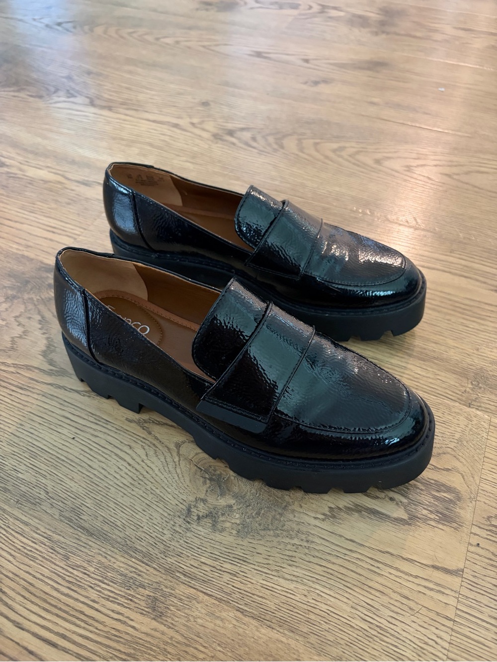 FRANCO SARTO brindy loafer black pebbled patent leather size 8 - Picture 4 of 8